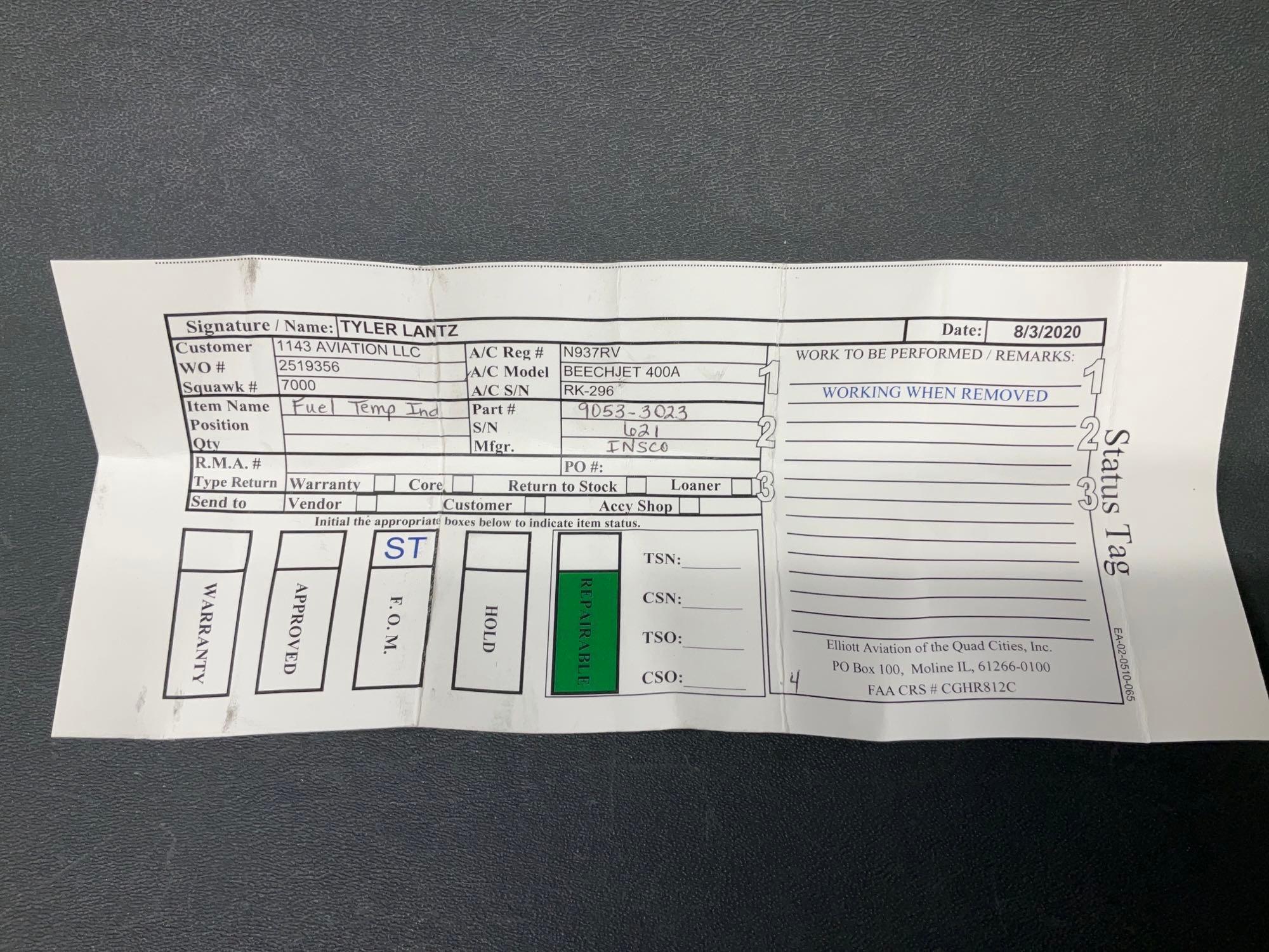 MISC BEECH & CITATION INSTRUMENTS 9053-3023, 6900027-3, 522519 & C-12705-1