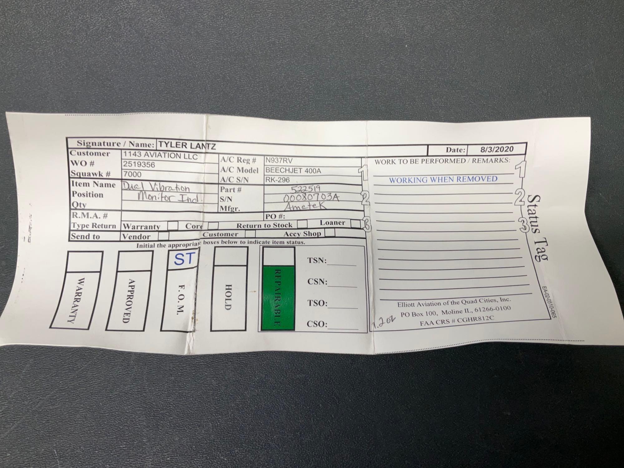 MISC BEECH & CITATION INSTRUMENTS 9053-3023, 6900027-3, 522519 & C-12705-1