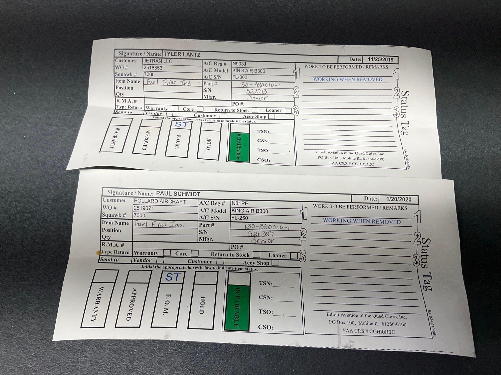 FUEL FLOW INDICATORS 130-380010-1
