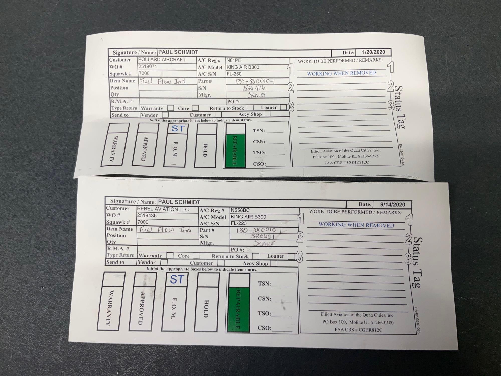 FUEL FLOW INDICATORS 130-380010-1
