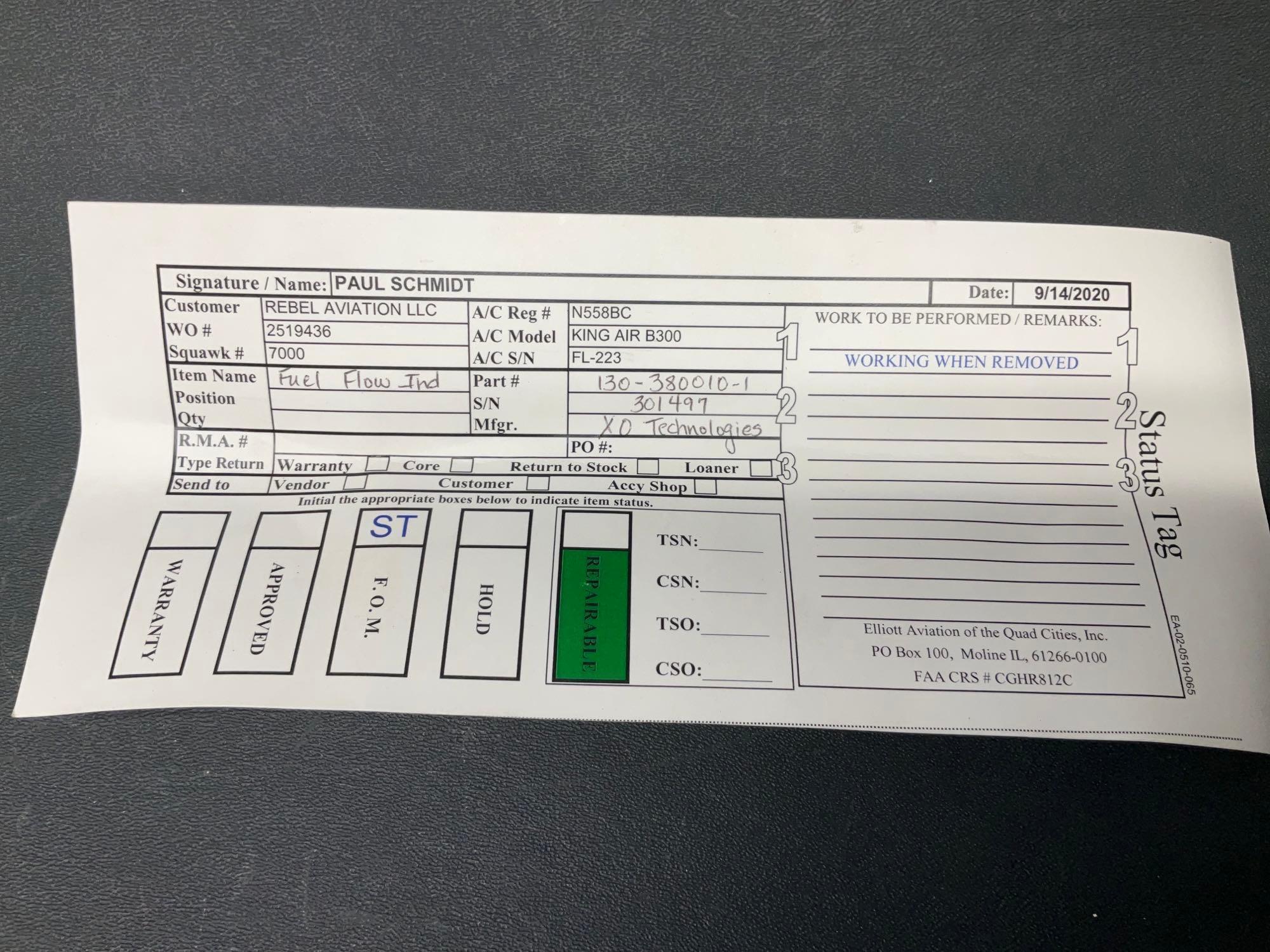 FUEL FLOW INDICATORS 130-380010-1