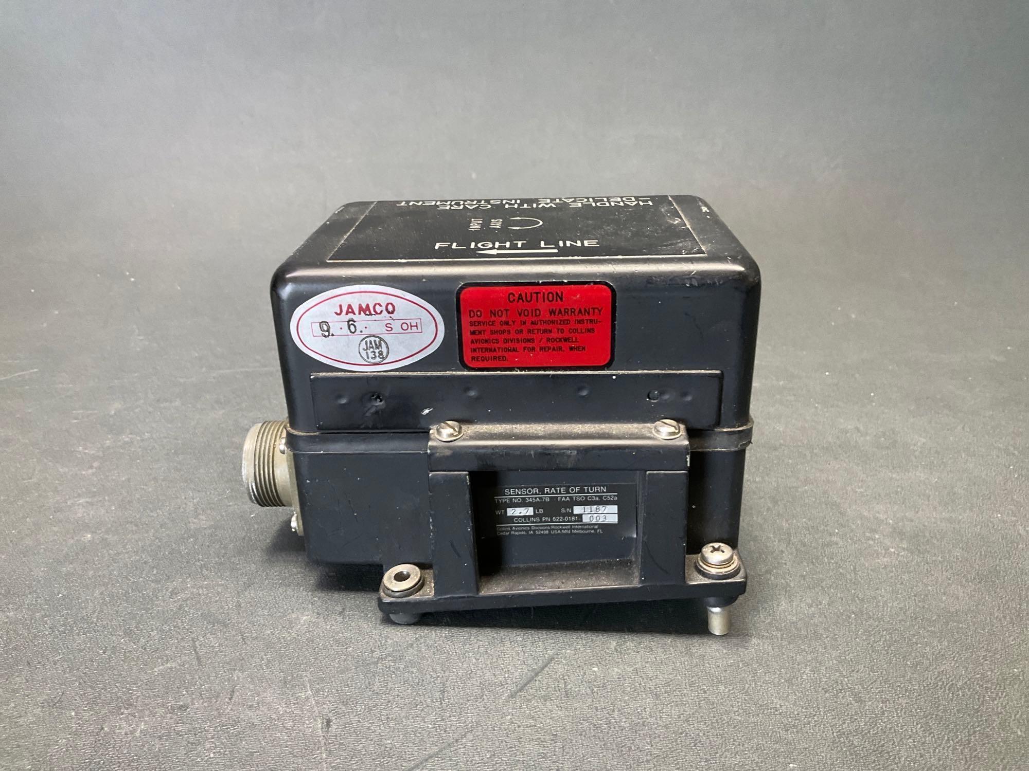 COLLINS 345A-7B RATE OF TURN SENSOR 622-0181-003 (WWR) S/N 1187