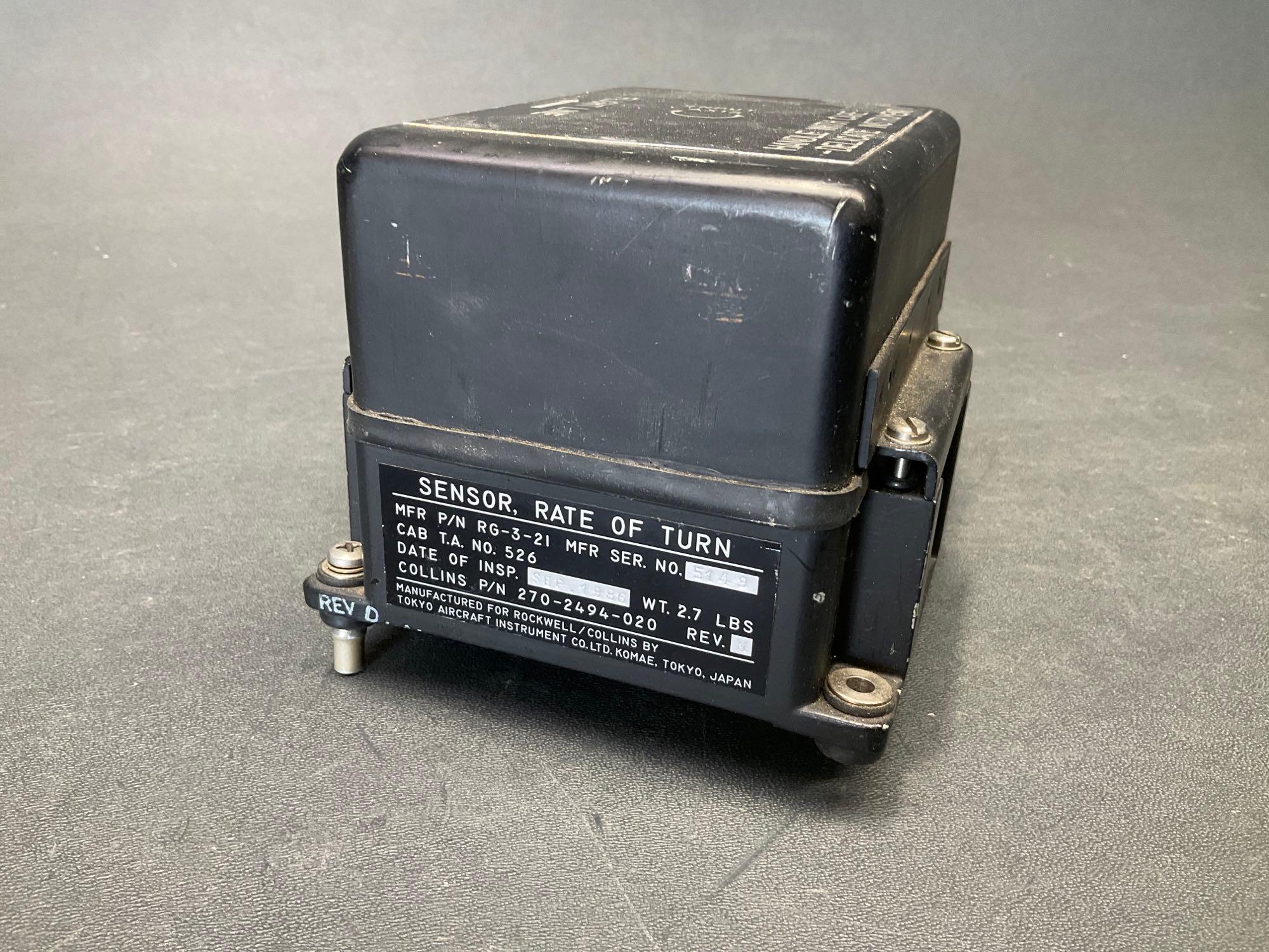 COLLINS 345A-7B RATE OF TURN SENSOR 622-0181-003 (WWR) S/N 1187