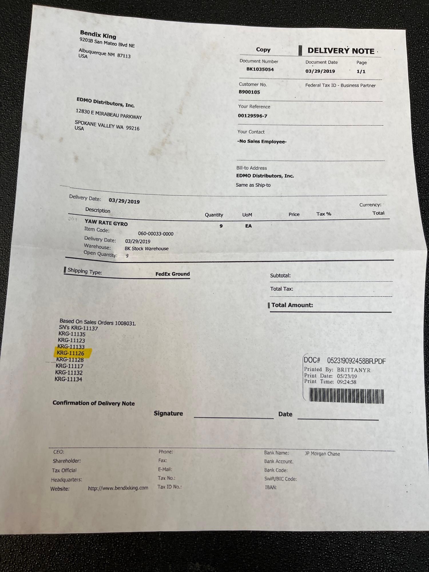 HONEYWELL KRG-332 RATE GYROS 060-0033-00 (NEW)