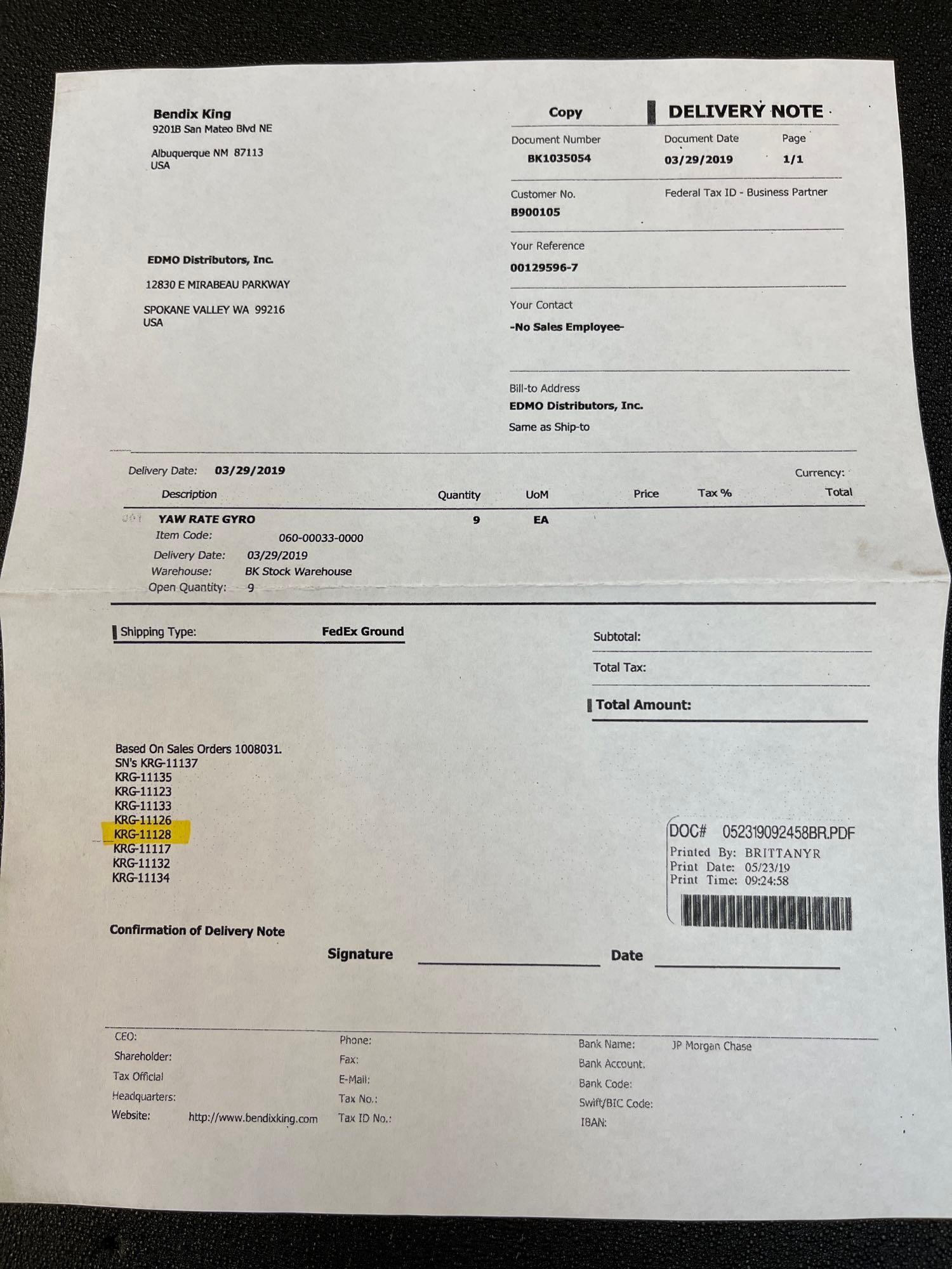 HONEYWELL KRG-332 RATE GYROS 060-0033-00 (NEW)