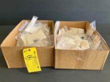 BOXES OF WASHERS, NUTS, CLAMPS, ETC (MOST HAVE CERTS)