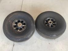 BROUSSARD MAIN WHEEL/TIRE ASSY'S (1 HAS A BRAKE ASSY)