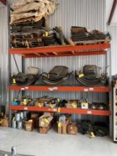 HEAVY DUTY PALLET RACK, 16 FT TALL X 42 INCH DEEP X 12 FT LONG, INCLUDES EXTRA WIRE SHELF COVERS