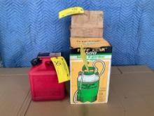 (LOT) PUMP SPRAYERS, GAS CAN & FILTER