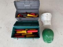 (LOT) AIRCRAFT MARSHALLING WANDS, VESTS & HARD HAT