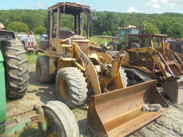 John Deere 244E Wheel Loader, Cab / Engine Fire, Coupler Bucket, AS-IS