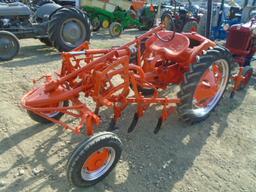 Allis Chalmers G Antique Tractor, Full Set Of Cultivators Front & Back, Har