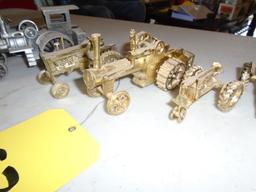 (8) Pewter / Gold Plated Tractors