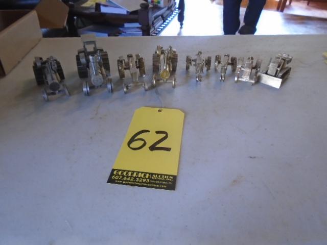 (8) Pewter / Gold Plated Tractors