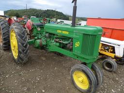 John Deere 50 Antique Tractor, 12.4-38 Tires, 6 Speed, Should Run With Mino