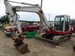Takeuchi TB070 Excavator, Wrist A Twist Coupler, 4' Bucket, Good Tracks, Ba