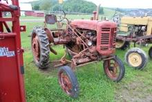 Farmall 100 Hi-Clear Antique Tractor w/ Cultivator Frame, Belt Pulley, Runs