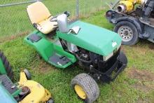 John Deere 445 Gas Garden Tractor, 1299 Hours, Missing One Rear Wheel, AS-I