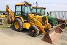John Deere 410D 4wd Backhoe, EROPS w/ Heat & AC, Extendahoe, Good Rubber Al