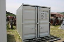 Single Use 7x10 Metal Storage Shed / Container w/ Side Door & Window