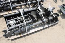 8 Piece Mini Excavator Attachment Set That Includes: Buckets, Post Hole Dig