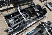 8 Piece Mini Excavator Attachment Set That Includes: Buckets, Post Hole Dig