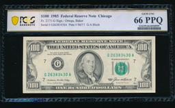 1985 $100 Chicago FRN PCGS 66PPQ