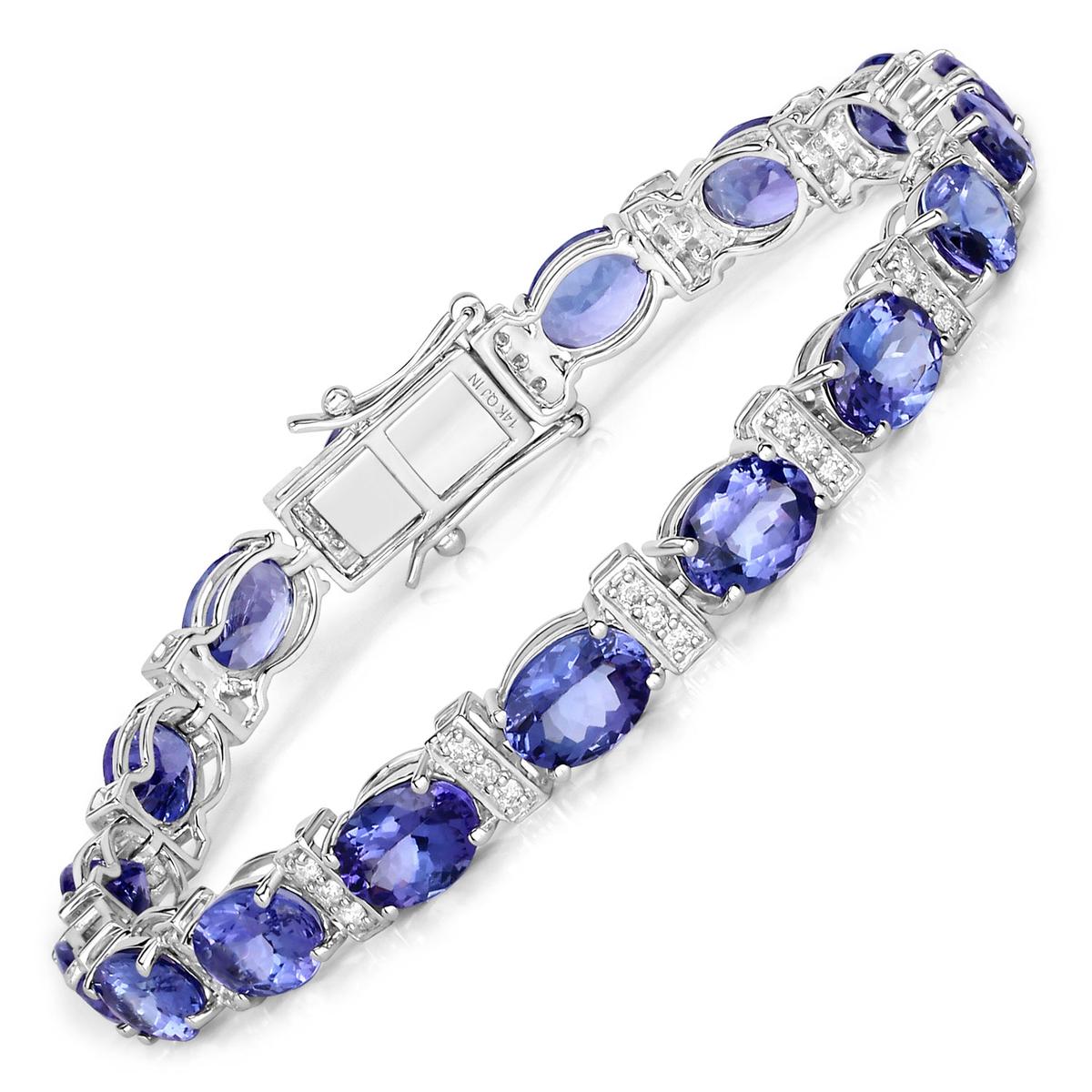 14KT White Gold 20.26ctw Tanzanite and White Diamond Bracelet