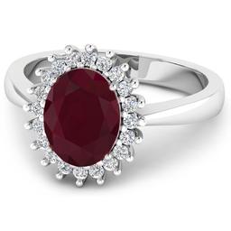 14KT White Gold 1.50ct Ruby and Diamond Ring
