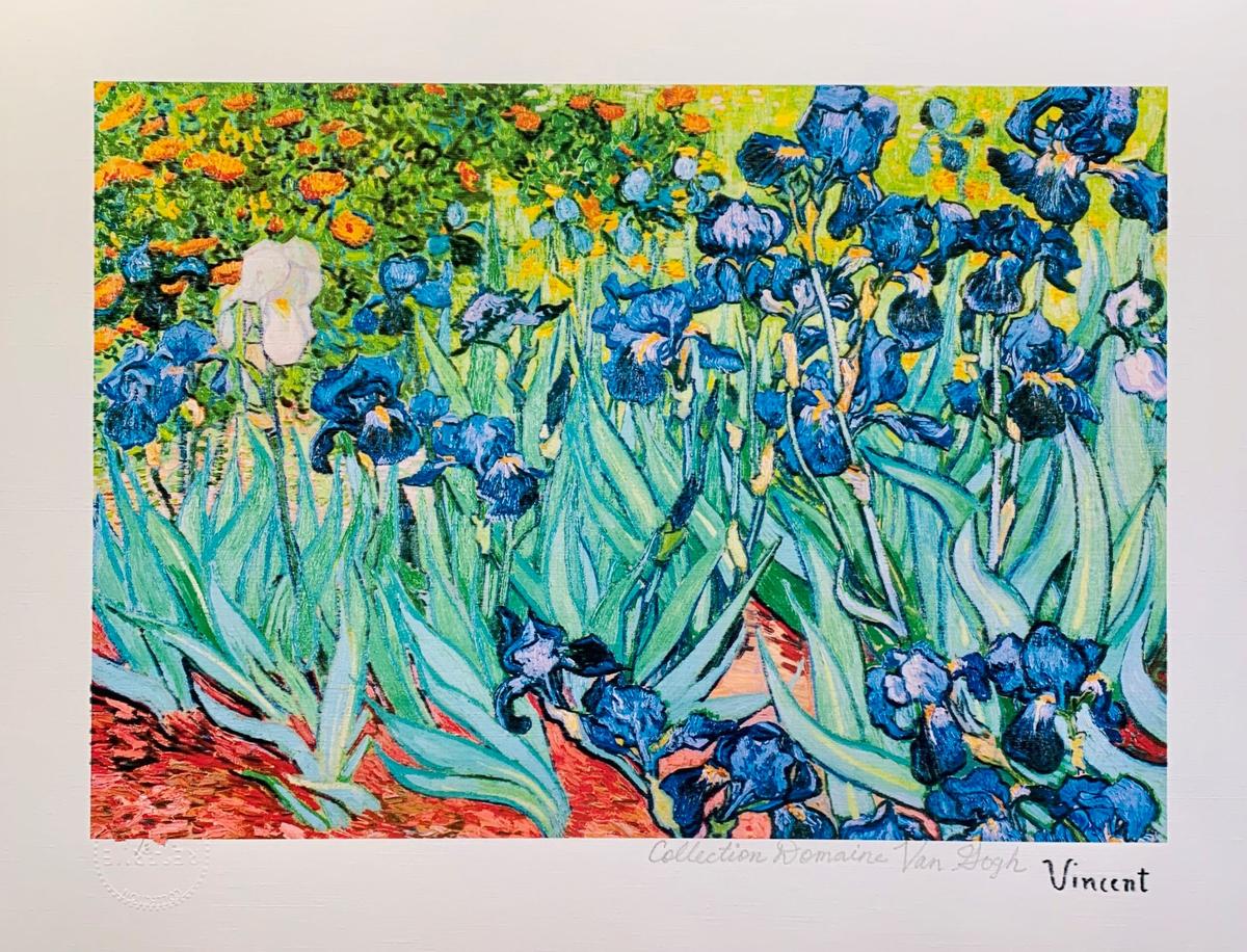 Irises by Vincent Van Gogh Estate Signed Giclee