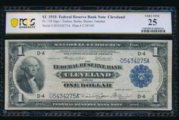 1918 $1 Cleveland FRBN PCGS 25