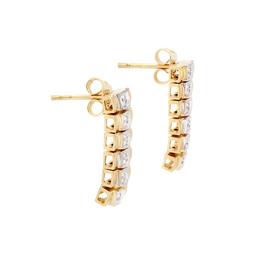 Plated 18KT Yellow Gold 0.12ctw Diamond Earrings