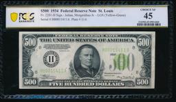 1934 $500 St Louis FRN PCGS 45