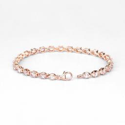 Plated 14KT Rose Gold 3.90ctw Morganite Bracelet