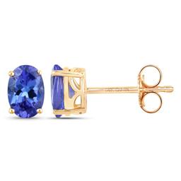 14KT Yellow Gold 1.20ctw Tanzanite Earrings