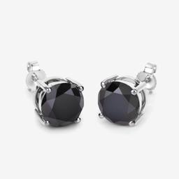 14KT White Gold 4.25ctw Black Diamond Earrings