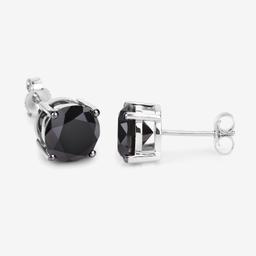 14KT White Gold 4.25ctw Black Diamond Earrings