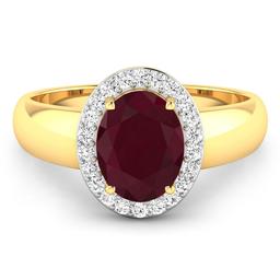 14KT Yellow Gold 2.3ct Ruby and Diamond Ring