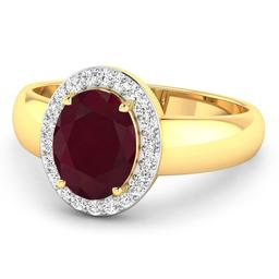 14KT Yellow Gold 2.3ct Ruby and Diamond Ring