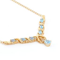 Plated 18KT Yellow Gold 4.00ctw Blue and White Topaz Pendant with Chain