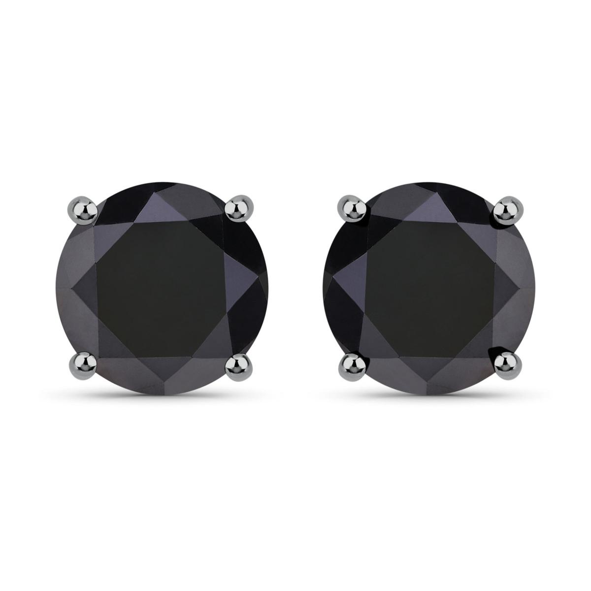 14KT White Gold 3.24ctw Black Diamond Earrings