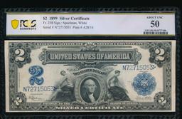 1899 $2 Mini Porthole Silver Certificate PCGS 50