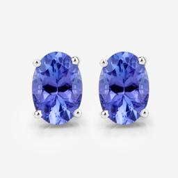 14KT White Gold 1.20ctw Tanzanite Earrings