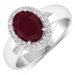 14KT White Gold 2.3ct Ruby and Diamond Ring