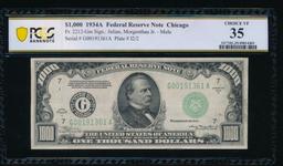 1934A $1000 Chicago FRN PCGS 35