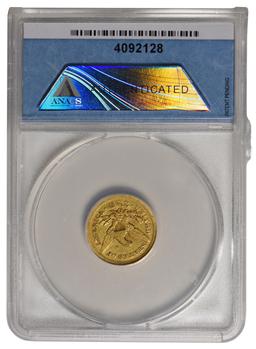 1854-O $2.5 Liberty Quarter Eagle Gold Coin ANACS EF40