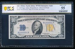 1934A $10 N Africa Silver Certificate PCGS 55