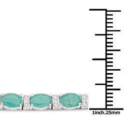 Plated Rhodium 10.12ctw Emerald and White Topaz Bracelet