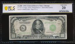 1934 $1000 Chicago FRN PCGS 20