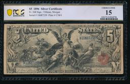 1896 $5 Educational Silver Certificate PCGS 15